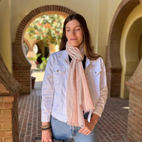 Humble Hilo Loomed Cotton Blend Scarf Shawl Wrap for Women - Lightweight Neck Scarf, Travel Coverup, Formal or a Summer Shawl4