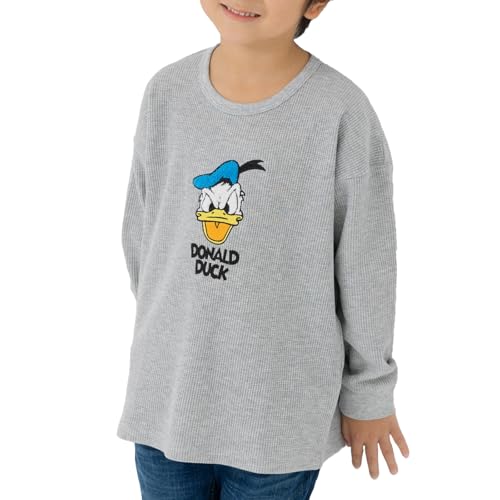 ディズニー キッズ ベビー服 長袖 Tシャツ ロンT 子供服 男の子 女の子 ワッフル DISNEY ミッキーマウス ドナルドダック Disney 80 90 100 110 120 130 140cm
