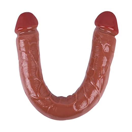 ZZYJ Dildő Doble Penetracion para Parejas Ṗene Doble Cabeza Lesbianas Cőnsőlador Anầles Masculino Juguềtềs Eróticos Relajadas Felices 46cm