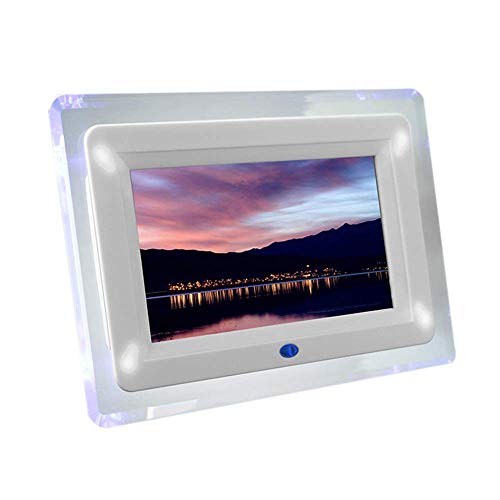 CPARTS Marco de Fotos Digital, Marco de Fotos Digital acrílico de 7 Pulgadas con luz, Vista previa de Imagen giratoria automática, Adecuado para Varias escenas