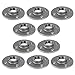 Pipe Decor 1" Malleable Cast Iron Floor Flange 10 Pack, Industrial Steel Grey Fits Standard One Inch Black Threaded Pipes Nipples and Fittings, Build Vintage DIY Furniture, Ten Plumbing Flanges