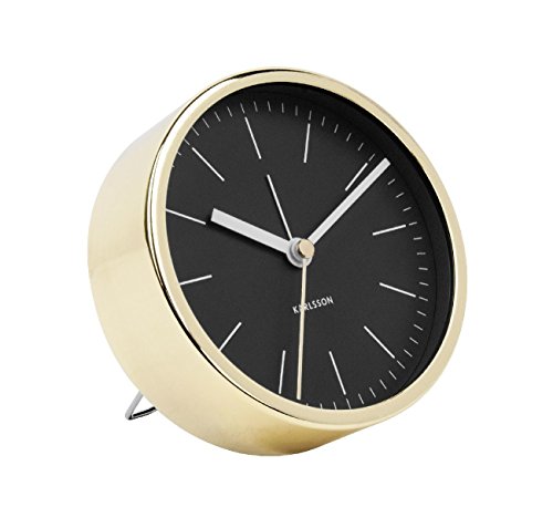 Karlsson Minimal Uhr, Tischuhr, Stahl, Schwarz, One Size