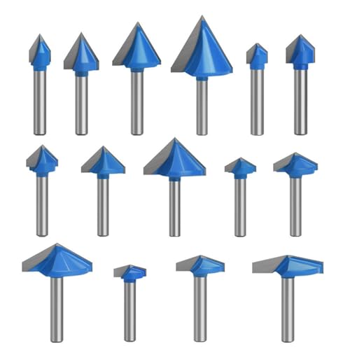 �g���}�[ �r�b�g 1pc 6mm Shank 60 90 120 150 Degree V Type Slotting Cutter Bit CNC Engraving Solid Router Carbide Milling(6x10x90 Degree