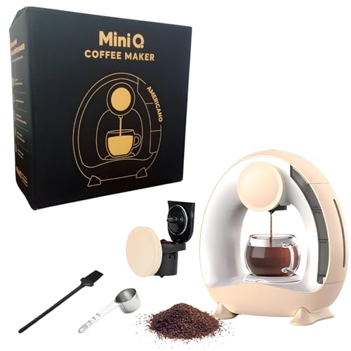 Image of Mini Q Single Serve Coffee Maker | Portable Coffee & Tea Machine for Ground Coffee | Intelligent Temp Control, Quiet Operation (Cream)