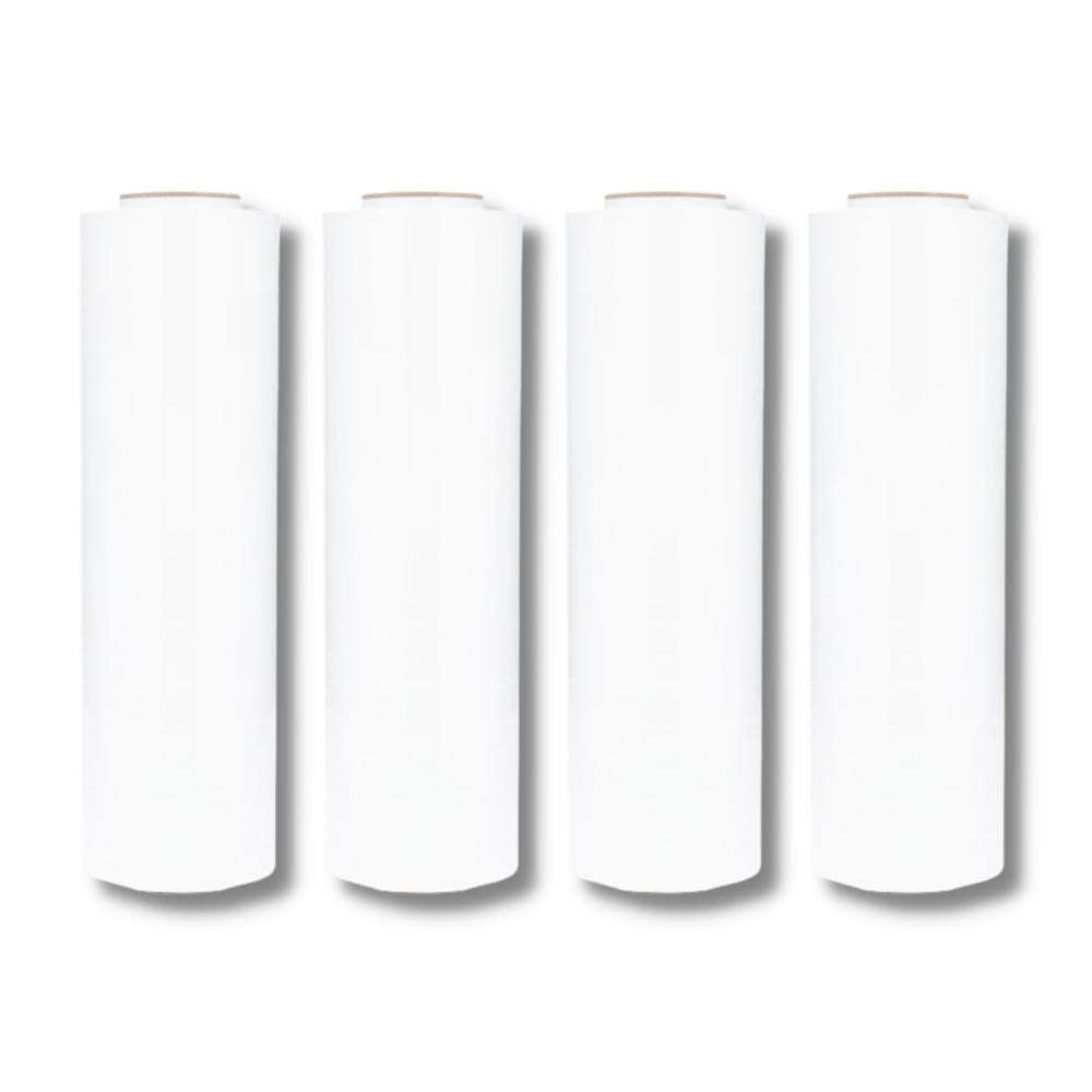 PSBM 4 Rollen 43,2 cm x 4,2 m 34 Gauge vorgedehnte Folie/Verpackung, industrielle Stärke, weiße Schrumpffolie / Kunststofffolie für Umzug, Verpackung, Versand, Palettenverpackung und Lagerung