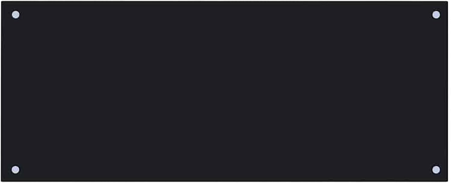 Black Tempered Glass Kitchen Backsplash 100x40 cm (39.4x15.8 in), 6mm Thick, Heat Resistant & Easy to Clean Splatter Guard