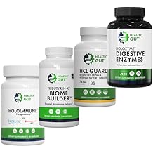 Healthy Gut HoloImmune, 30 Capsules, Tributyrin-X, 90 Softgels, HCL Guard, 120 Capsules, and HoloZyme, 180 Capsules