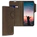Produktbild kalibri Wallet Case kompatibel mit Sony Xperia 10 II - Hülle Leder - Handy Cover Handyhülle Kompass Vintage Braun