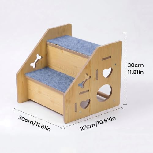 Escalera de madera antideslizante para perros con peldaños seguros 6