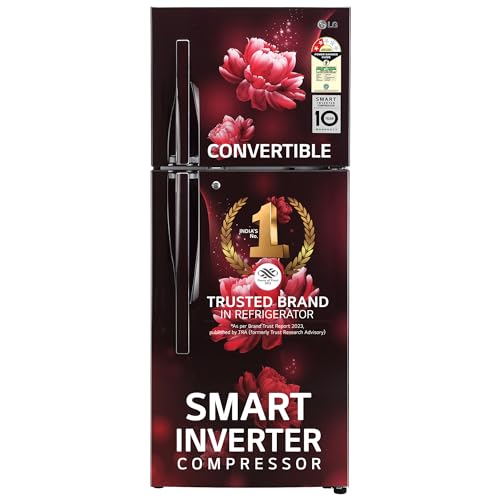 Image of LG 240 L 2 Star Frost-Free Smart Inverter Double Door Refrigerator (2023 Model, GL-S292RSCY, Scarlet Charm, Convertible)