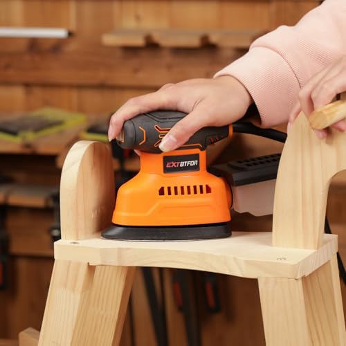 Extbtfor Detail Sander,14000OPM Plam Sander with Vacuum Dust collector, 1.1A Sander Tool,20Pcs Sandpapers Drywall Sanders for Woodworking