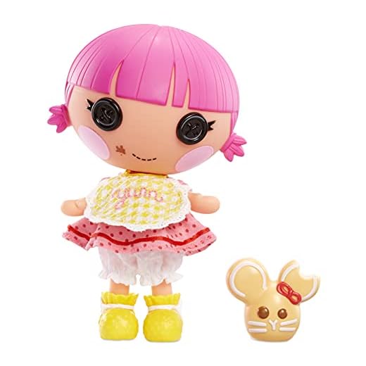 Lalaloopsy Littles Doll Muñeca Sprinkle Spice Cookie con Ratón - Muñeca Pastelera de 18cm con Vestido Amarillo y Rosa y zapatos removibles, Exclusivo en Amazon