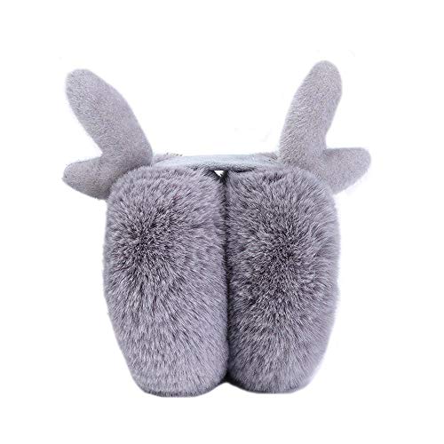 WANGY Oído de la Mujer Establece Nuevo Invierno Mujer Oreja oído Gran tamaño Plegable Caliente Set Bolsa oído Calentador Oreja Peluche máscara Ciervos Elf Puede Proteger T Oído
