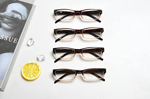 Image of Eyekepper Reading Glasses Women 3.00, Readers for Men, 4 Pack Brown