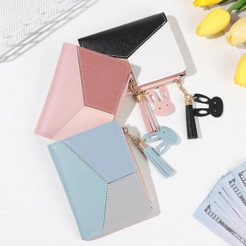 Compact Women's PU Leather Zip Wallet - Multi-Layer Card Organizer with Coin Pocket (Blue)2