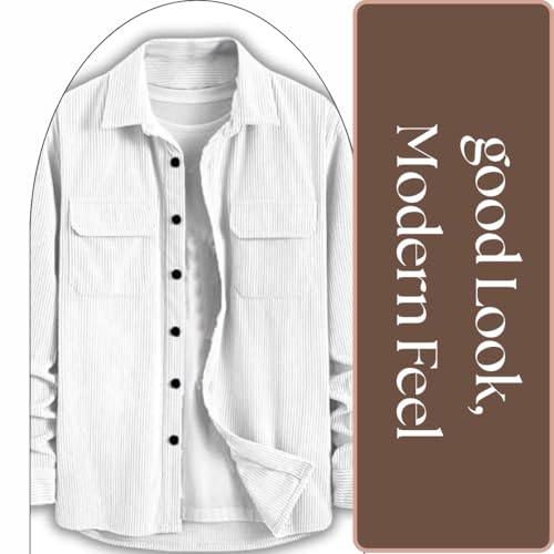 Image of MiraMichi Men's Full Sleeve Corduroy Striped Casual Jacket, Ideal for Stylish Everyday Outfits