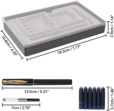 Kurtzy Fountain Calligraphy Pen Set with 6 Nibs, Cartridges and Ink Adaptor (14 Pieces) - Writing Fountain Pen with Blue Ink - Perfect for Gifting to Beginners and Adults
