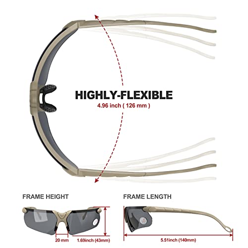 Image of xaegistac Shooting Glasses with Case-Safety Glasses Anti Fog