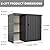 Gavnglin 6×3 FT Metal Outdoor Storage Shed with Shelves, Lockable Waterproof Garden Tool Shed, Robust Backyard Patio Shed with Sloped Roof for Lawn Mower, Dark Gray (No Floor)