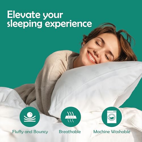 Image of MYTRIDENT Urban Comfort Pillows Set 100% Polyester | Pack of 2 Pillows | 40 Cms x 60 Cms| Fluffy | Bouncy | Washable | Poly-Filled Pillows | Vacuum Packed Pillows