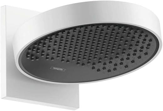 hansgrohe 26227700 Rainfinity Water-Saving Overhead Shower 250, 1 Spray, EcoSmart with wall Connector, Matt White