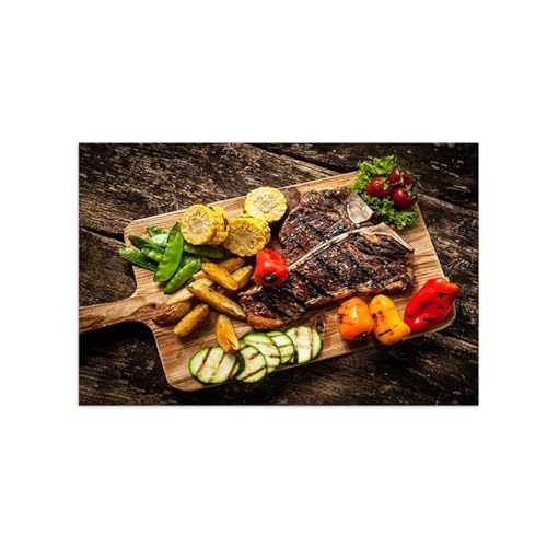 Tableau decoration murale cuisine vintage 60x90cm pour ambiances de restaurants