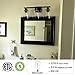 hykolity 3-Light Vanity Light Fixture, 5-Piece All-in-One Bathroom Set with Towel Bar, Ring, Robe Hook & Toilet Paper Holder for Bathroom Mirror Lighting, Oil Rubbed Bronze Wall Light with Glass Shade