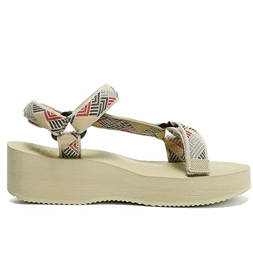Women's Platform Sandals Casual Wedge Adjustable Velcro Arch Support Yoga Mat Heeled Flatform Sandals Shoes #TOP1