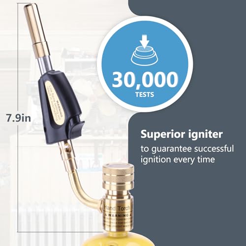 Image of Propane Torch Head with Igniter, Adjustable Flame for Soldering