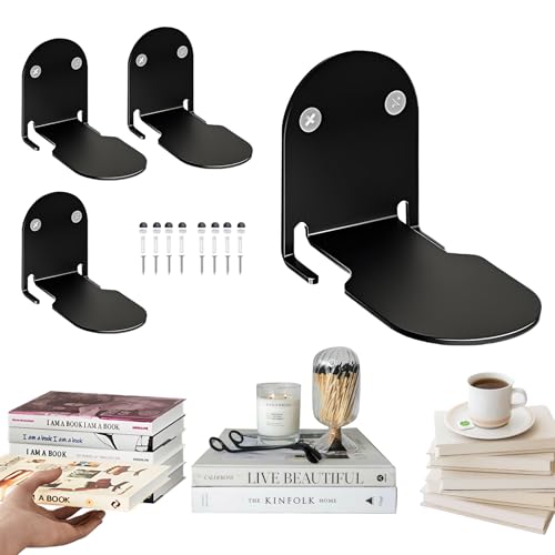 4-Pack Invisible Floating Bookshelves,Floating Book Shelf for Wal...