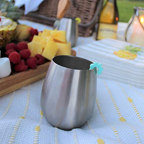 Intuition Trading Company Stainless Steel Wine Glasses Set Of 4, Large Stemless 18 Oz Premium 18/8 Grade Stainless Steel Red & White Wine Tumblers, Unbreakable, For Home And Outdoors #TOP5