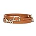 Lam Gallery Purse Replacement Strap Brown Split Leather 5/8" Width 46"-54" Adjustable Crossbody Bag Strap Replacement Handbags Straps for Wallet Clutch Satchel Tote Bags-Tan Gold