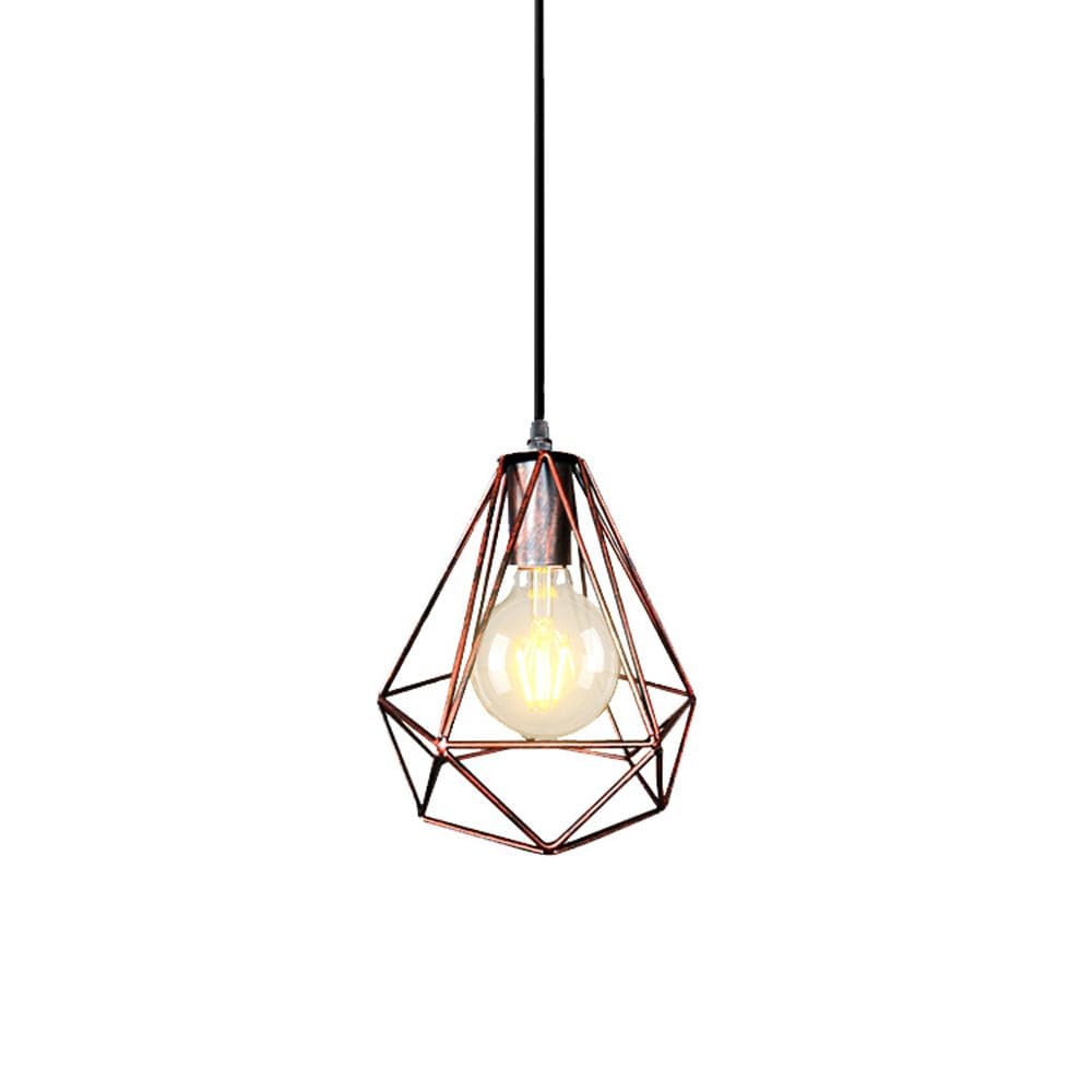 LANTANB American Retro Style Flush Mount Hanging Lamp,Wrought Iron Chandelier Lampshade,E27 Base Single-Ended Pendant Light,Farmhouse Attic Living Room Ceiling Light Fixture