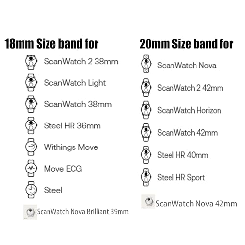 Correa metálica ajustable 18-20mm para smartwatch Withings miniatura 2