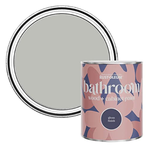 Rust-Oleum Grey Moisture Resistant Bathroom Wood and Cabinet Paint in Gloss Finish - Flint 750ml