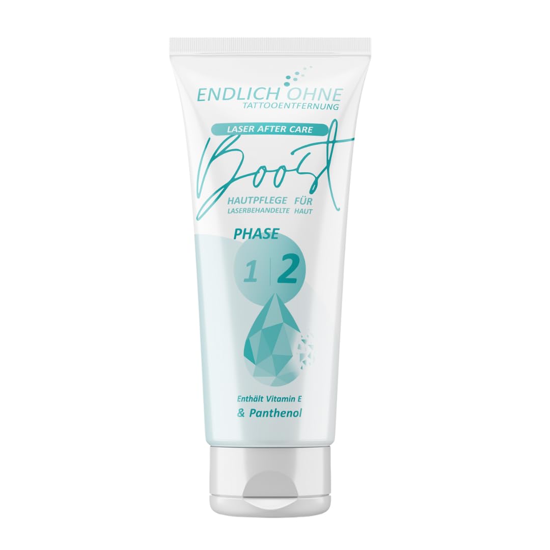 ENDLICH OHNE Tattooentfernung - Care for Laser-Treated Skin - Phase 2 / Boost - Laser Aftercare - 75 ml, turquoise, 75 ml (Pack of 1)
