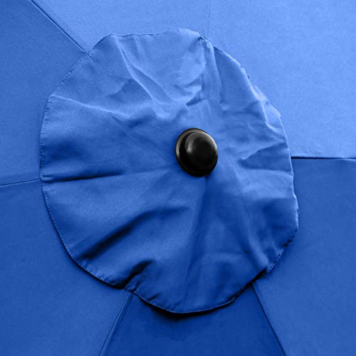 Sunline Astella Styles 9 ft Crank Open Push Tilt Steel Ribs and Pole Market Patio Umbrella (Pacific Blue) - Thumbnail 7