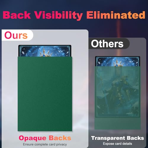 Image of 200 Pack Card Sleeves, Matte Dual Trading Card Sleeves with Opaque Back & Smooth Shuffle, Tear Resistant Card Protectors for MTG, TCG and Game Cards (Metallic Green)