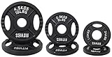 Signature Fitness Olympic 2-Inch Cast Iron Plate Weight Plate for Strength Training and Weightlifting, Style #2, 35LB Set
