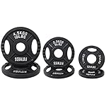 Signature Fitness Olympic 2-Inch Cast Iron Plate Weight Plate for Strength Training and Weightlifting, Multiple Sizes