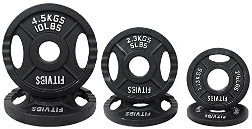 Signature Fitness Olympic 2-Inch Cast Iron Plate Weight Plate for Strength Training and Weightlifting, Style #2, 35LB Set by Signature Fitness - Used condition - US$42.21