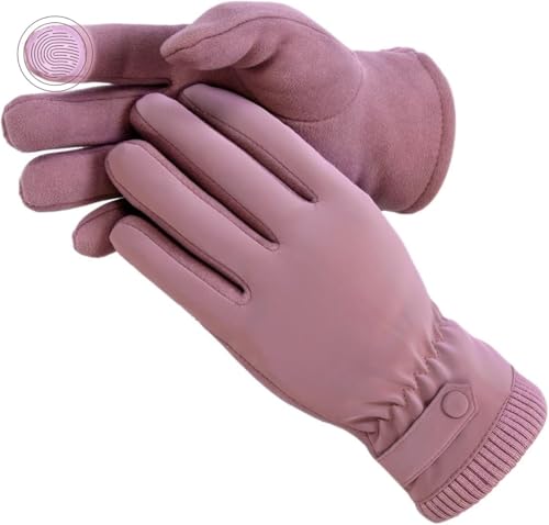 Kingmate Thermo Handschuhe Damen Winter Outdoor Fahrradhandschuhe, Warm Fleece in den Laufhandschuhe mit Touchscreen-Funktion, Farbe: Violett