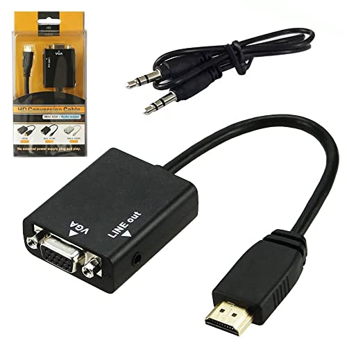 Cabo Adaptador Conversor Hdmi Para Vga Com Saída P2 De Áudio