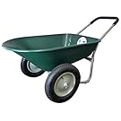 Marathon Dual-Wheel Residential Yard Rover Wheelbarrow and Yard Cart - Green