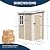 CDCASA 5x4 FT Storage Shed, Waterproof Resin Outdoor Storage Shed with Floor & Window & Lockable Door, Tool Shed for Garden Patio, Backyard,Lawn, All Weather Use, Light Brown