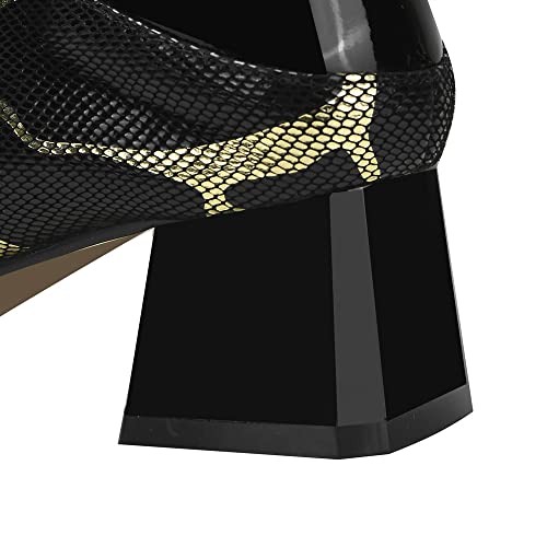 TinaCus Women's Pointed Toe Genuine Leather Handmade Front Zipper Low Chunky Heels Stylish Pumps Shoes4