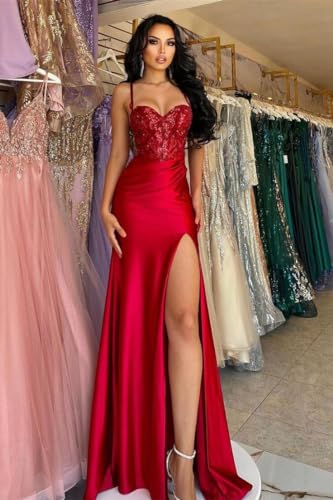 Mermaid Prom Dress Long Sparkly Formal Dresses for Women Corset Cocktail Dresses with Slit3