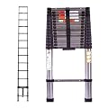 Telescoping Ladder 12.5ft Stainless Steel Folding Extension Ladder Heavy Duty 330lbs Max Load, Adjustable Height Easy to Extend, 2.8ft Folded Size Space Saving for Home Office DIY RV Roof Repair