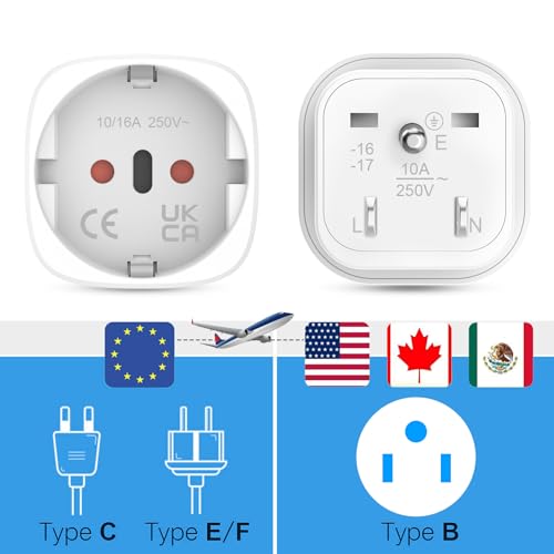 Accessoires Voyage Cabine : 3 Pièces Adaptateur Prise USA, Adaptateur Prise Americaine, FR 2 Br... – Image 2