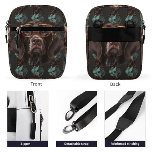 Personalized Small Crossbody Bag Water Resistant Messenger Bags Mini Shorthaired Pointer Printing SlingBag For Men Women3